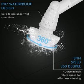 img 2 attached to 🧽 Cordless Electric Spin Scrubber: 360 Power Bathroom Shower Scrubber with 3 Replaceable Cleaning Brush Heads, Extension Handle - Ideal for Tub, Tile, Bathroom, Kitchen, Bathtub Cleaning