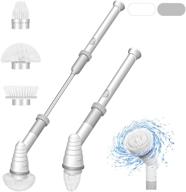 🧽 cordless electric spin scrubber: 360 power bathroom shower scrubber with 3 replaceable cleaning brush heads, extension handle - ideal for tub, tile, bathroom, kitchen, bathtub cleaning logo