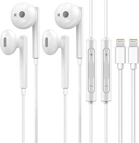 img 4 attached to 🎧 2Pack iPhone наушники: Проводные наушники с системой шумоподавления, микрофоном и регулировкой громкости для iPhone 12 11 Pro Max Mini Plus SE X XS XR 8 7