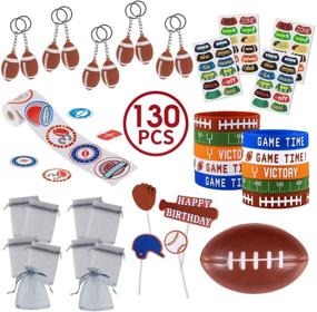 img 4 attached to 🏈 130pcs Football Party Favors: The Ultimate Game Day Tailgating & Sports Team Birthday Celebration Supplies with Decorations - Perfect for Football Birthday & Theme Parties, Sports Events, and Game Day Favor Supply Decorations
