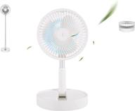 🌀 arctic white portable floor fan: telescopic desk and pedestal fan combo, usb-powered with 8000mah battery - ideal for office, home, outdoor, and camping логотип