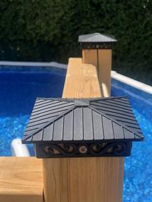 img 2 attached to Fence and Deck Rite: 4x4 Post Caps - Ideal for Fences and Decks | Black Plastic (4 Pieces) | Specifically Designed for 3.5 x 3.5 Post