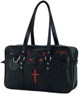 🖤 gk-o kawaii devil gothic japanese lolita pu leather shoulder bag; perfect for school, messenger bag logo