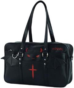 img 4 attached to 🖤 GK-O Kawaii Devil Gothic Japanese Lolita PU Leather Shoulder Bag; Perfect for School, Messenger Bag