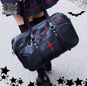 img 3 attached to 🖤 GK-O Kawaii Devil Gothic Japanese Lolita PU Leather Shoulder Bag; Perfect for School, Messenger Bag
