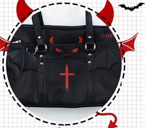 img 1 attached to 🖤 GK-O Kawaii Devil Gothic Japanese Lolita PU Leather Shoulder Bag; Perfect for School, Messenger Bag
