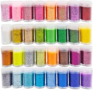 💫 sparkle and shine: 32 colors glitter powder set for art, crafts, nails, and makeup logo