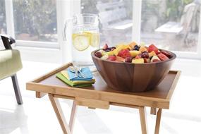 img 1 attached to 🍽️ Lipper International Bamboo Lipped Snack Table, Set of 2, High-Quality Bamboo Materials