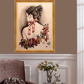 img 3 attached to 🖼️ Fipart 5D DIY Diamond Painting Cross Stitch Craft Kit: Exquisite Wall Stickers for Living Room Decoration. Girl 18X12inch/45X30CM