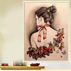 img 2 attached to 🖼️ Fipart 5D DIY Diamond Painting Cross Stitch Craft Kit: Exquisite Wall Stickers for Living Room Decoration. Girl 18X12inch/45X30CM