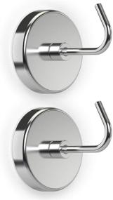 img 2 attached to 🔗 PRIMADA Extra-Strength Set of Magnetic Hooks, 2 Pieces, Chrome