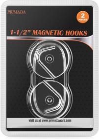 img 1 attached to 🔗 PRIMADA Extra-Strength Set of Magnetic Hooks, 2 Pieces, Chrome