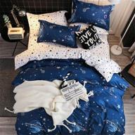 🌌 chanyuan boys' star galaxy bedding duvet cover full queen size - boundless galaxy starlight reversible set, super soft hypoallergenic microfiber, zipper closure (s-6,q) - ideal for enhancing space-themed bedrooms logo