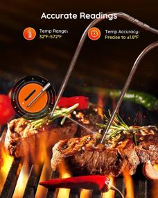 img 3 attached to 🔥 Govee Bluetooth Meat Thermometer: 230ft Range Wireless Grill Thermometer with Smart Alerts - Ideal for Smoker, BBQ, Cooking & More