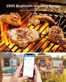 img 2 attached to 🔥 Govee Bluetooth Meat Thermometer: 230ft Range Wireless Grill Thermometer with Smart Alerts - Ideal for Smoker, BBQ, Cooking & More