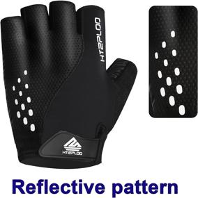 img 1 attached to 🚴 HTZPLOO Cycling Gloves - Anti-Slip Shock-Absorbing Bike Gloves for Men and Women | Lightweight, Perfect Fit, Half Finger Bicycle Gloves