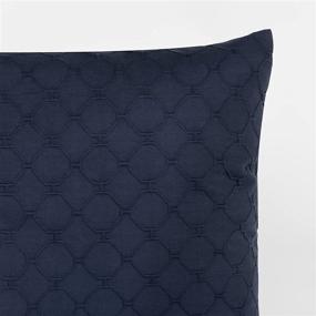 img 2 attached to 🛏️ PHF Matelasse Textured Euro Pillow Shams 26x26, 100% Natural Cotton, Set of 2 European Sham Covers - Navy Blue, No Filling