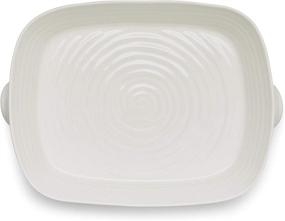 img 3 attached to 🍽️ Portmeirion Sophie Conran Collection Large Handled Rectangular Roasting Dish - White, Made in England - Microwave, Dishwasher, Freezer, and Oven Safe
