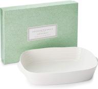 🍽️ portmeirion sophie conran collection large handled rectangular roasting dish - white, made in england - microwave, dishwasher, freezer, and oven safe logo