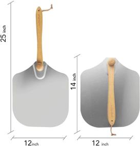 img 3 attached to 🍕 12x14 Inch Pizza Paddle and Pizza Cutter Set by Letschef - Aluminum Pizza Spatula with Convenient Foldable Wooden Handle for Easy Storage