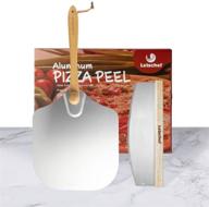 🍕 12x14 inch pizza paddle and pizza cutter set by letschef - aluminum pizza spatula with convenient foldable wooden handle for easy storage logo