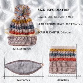 img 1 attached to 🧣 Warm Knitted Winter Hat Scarf Mask Set for Women - 3 in 1 Fleece Lined Beanies with Pompom