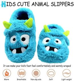 img 3 attached to 👾 LA PLAGE Boys Monster Slippers: Cozy House Shoes for Kid Toddler Boys – Perfect Bedroom Slippers