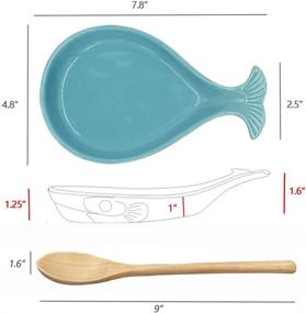 img 1 attached to 🐋 Ceramic Whale Shaped Wooden Spoon