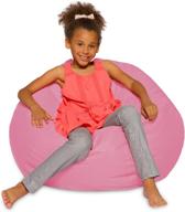 🪑 posh creations bean bag chair: large 38in size, solid pink color, removable & washable cover - ideal for kids, teens, and adults logo