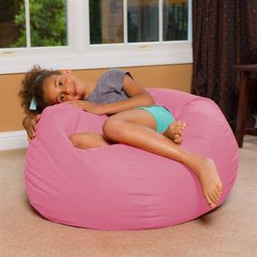 img 1 attached to 🪑 Posh Creations Bean Bag Chair: Large 38in Size, Solid Pink Color, Removable & Washable Cover - Ideal for Kids, Teens, and Adults