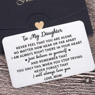 🎁 daughter wallet card inserts: christmas & valentine's day gifts for stepdaughter from mom - graduation, mother's day, 16th, 18th birthday, teen women, teenage girls - inspirational gift option logo