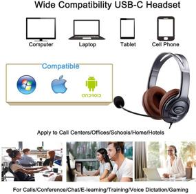 img 3 attached to Advanced Emaiker USB Type C Over Ear Headphones with Noise Cancelling Mic - Answer/End Calls, Volume Control, Compatible with Samsung, Pixel, Mi, Huawei
