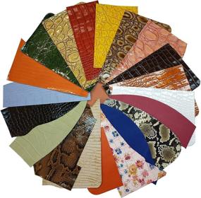 img 4 attached to 🎨 1lb Medium & Large Pieces of Embossed and Printed Leather Scraps - 6-7 sqft Cowhide Remnants for Crafts, Earrings, Jewelry - 15+ Pieces of Vibrant Happy Leather Colors