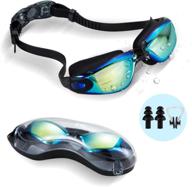 gaslen no leaking anti fog uv protection 🏊 triathlon swim goggles with nose clips - high-performance swimming goggles logo