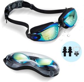 img 4 attached to Gaslen No Leaking Anti Fog UV Protection 🏊 Triathlon Swim Goggles with Nose Clips - High-Performance Swimming Goggles