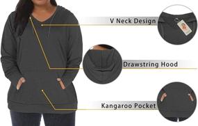 img 2 attached to VISLILY Plus Size Women's V Neck Hoodie Pullover Sweatshirt with Pocket