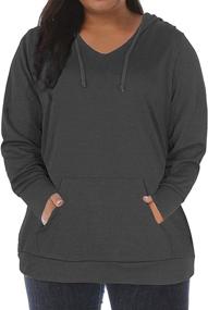 img 4 attached to VISLILY Plus Size Women's V Neck Hoodie Pullover Sweatshirt with Pocket