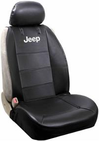 img 3 attached to 🚗 Front Sideless Black Synthetic Leather Seat Covers Set Side Airbag Compatible - Universal Fit for Jeep | U.A.A. INC.