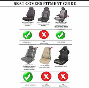img 1 attached to 🚗 Front Sideless Black Synthetic Leather Seat Covers Set Side Airbag Compatible - Universal Fit for Jeep | U.A.A. INC.