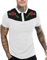 🌸 coofandy men's floral embroidered sleeve shirts: stylish clothing for fashion-forward men logo