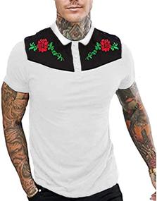 img 4 attached to 🌸 COOFANDY Men's Floral Embroidered Sleeve Shirts: Stylish Clothing for Fashion-Forward Men