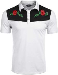 img 2 attached to 🌸 COOFANDY Men's Floral Embroidered Sleeve Shirts: Stylish Clothing for Fashion-Forward Men