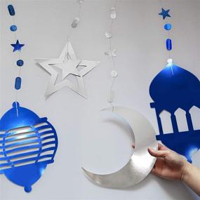 img 1 attached to 🌙 Stunning 16pcs Ramadan Garland Kit: Blue Silver Star Moon Lantern EID Decoration for a Joyful Ramadan Mubarak Party