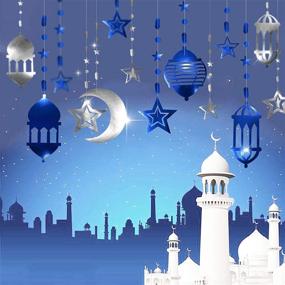 img 2 attached to 🌙 Stunning 16pcs Ramadan Garland Kit: Blue Silver Star Moon Lantern EID Decoration for a Joyful Ramadan Mubarak Party