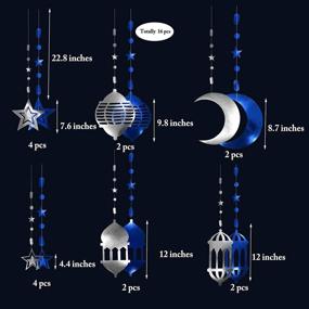 img 3 attached to 🌙 Stunning 16pcs Ramadan Garland Kit: Blue Silver Star Moon Lantern EID Decoration for a Joyful Ramadan Mubarak Party