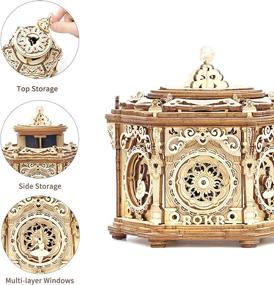 img 2 attached to 🎶 ROKR Wooden Puzzle Music Jewelry Box