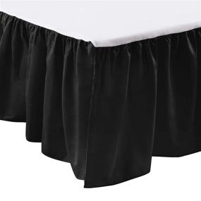 img 4 attached to Babydoll Bedding Black Standard Crib Solid Dust Ruffle: Convenient and Stylish Addition for Your Nursery