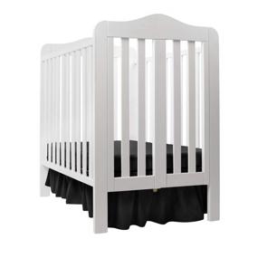img 3 attached to Babydoll Bedding Black Standard Crib Solid Dust Ruffle: Convenient and Stylish Addition for Your Nursery
