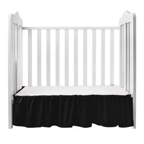 img 2 attached to Babydoll Bedding Black Standard Crib Solid Dust Ruffle: Convenient and Stylish Addition for Your Nursery