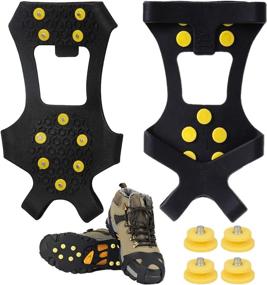 img 4 attached to ❄️ SYOURSELF Ice Cleats Snow Grips Overshoes Boots - Anti-Slip Silicone Walk Traction Cleats with Stainless Steel Spikes for Walking, Jogging, Hiking, Climbing, Fishing, Dog, Kids (S M L XL)